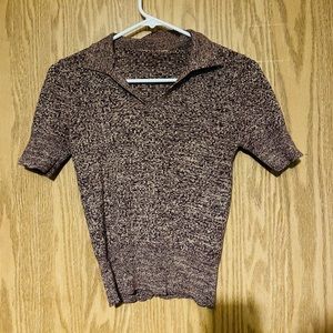 Cropped Vintage Sweater with Collar